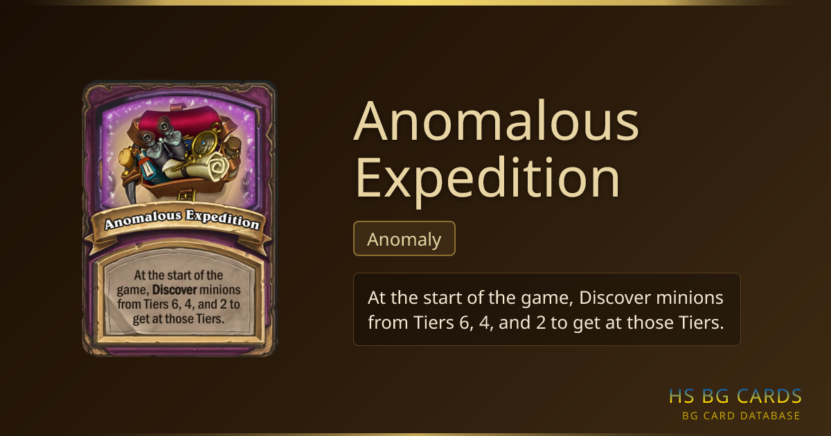 Anomalous Expedition — Anomaly | BG Card Database