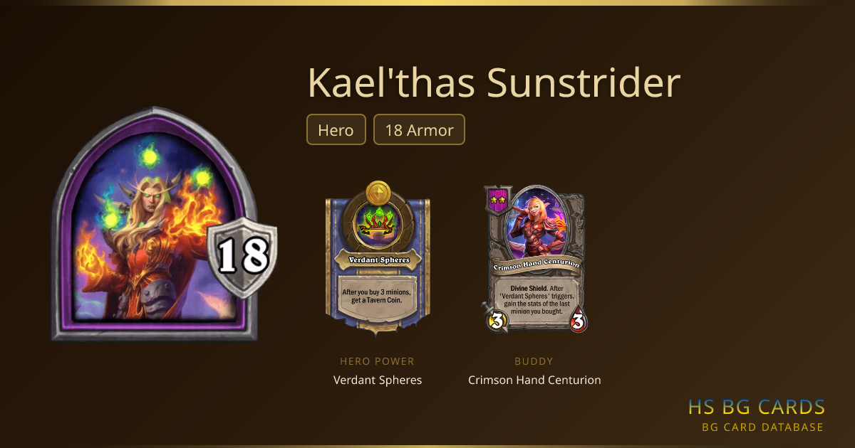 Kael'thas Sunstrider — Hero | BG Card Database