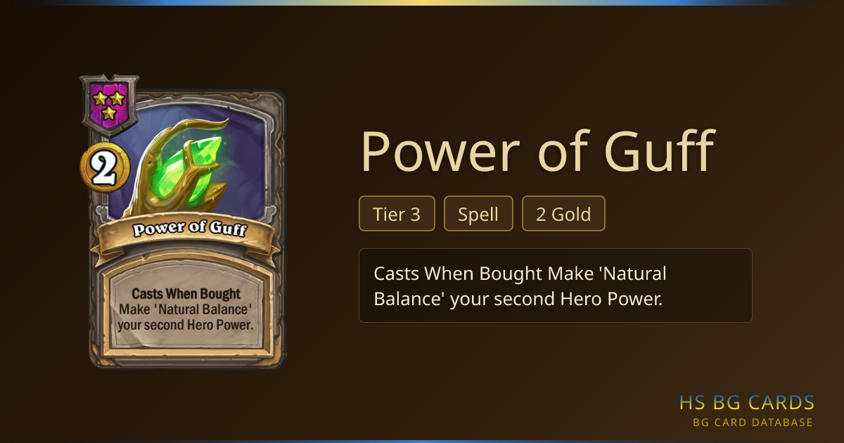 Power of Guff — Tier 3 Spell | BG Card Database