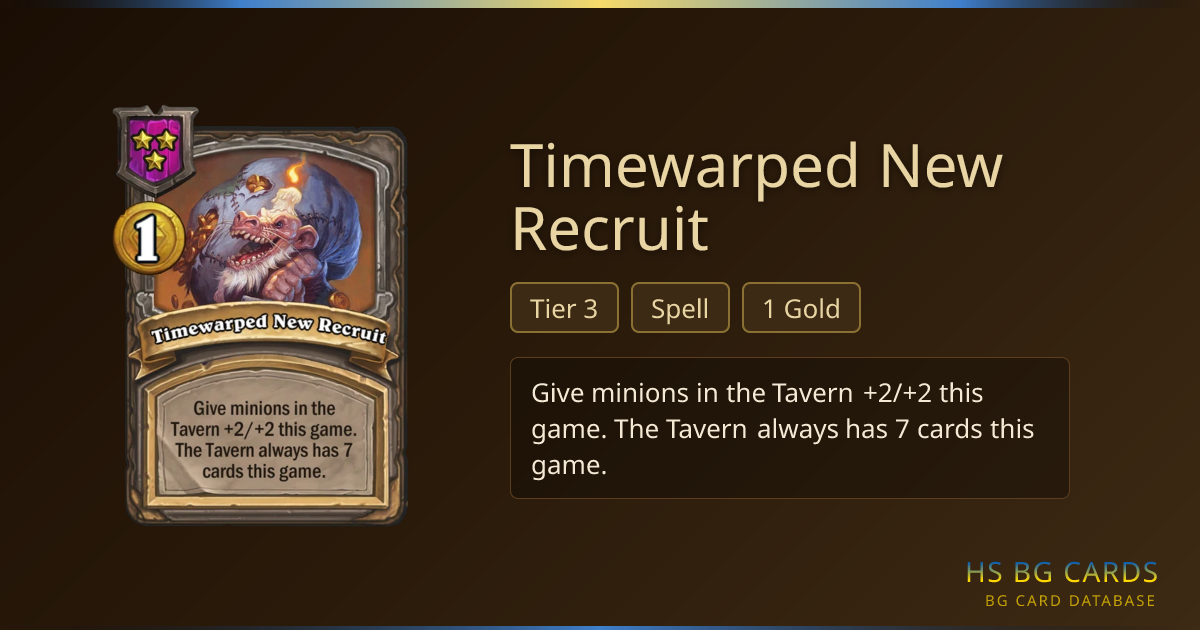 Timewarped New Recruit — Tier 3 Spell | BG Card Database