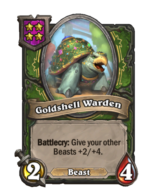 Goldshell Warden — Tier 4 — Beast — Minion — 2/4 — Battlecry — Hearthstone Battlegrounds card