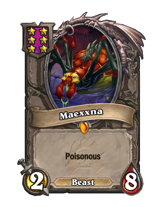 Maexxna — Tier 6 — Beast — Minion — 2/8 — Poisonous — Hearthstone Battlegrounds card