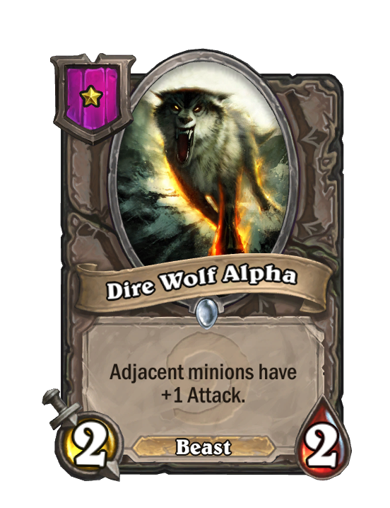 Dire Wolf Alpha — Tier 1 — Beast — Minion — 2/2 — Hearthstone Battlegrounds card