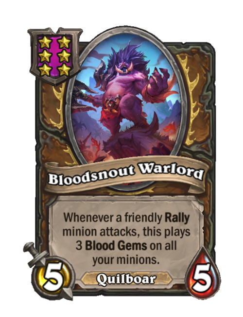 Bloodsnout Warlord — Tier 6 — Quilboar — Minion — 5/5 — Hearthstone Battlegrounds card