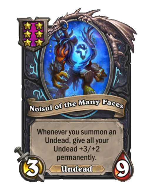 Noisul of the Many Faces — Tier 6 — Undead — Minion — 3/9 — Hearthstone Battlegrounds card